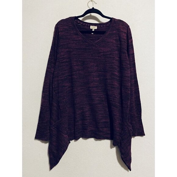 LOGO by Lori Goldstein  Womens XL Melange Cotton Cashmere Sweater A282340 - Picture 1 of 8